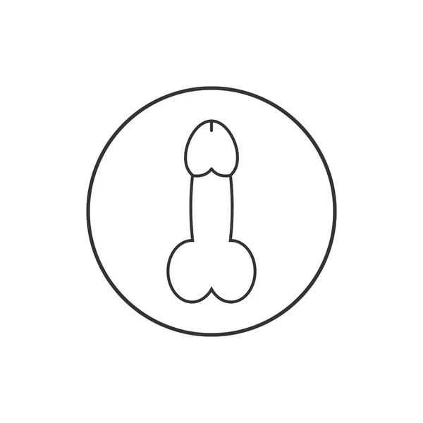 Icona del pene su sfondo bianco. Illustrazione vettoriale, design piatto . — Vettoriale Stock