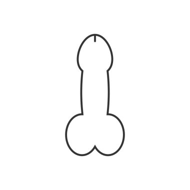 Vektör çizim, düz tasarım penis simgesi