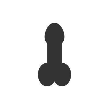 Vektör çizim, düz tasarım penis simgesi
