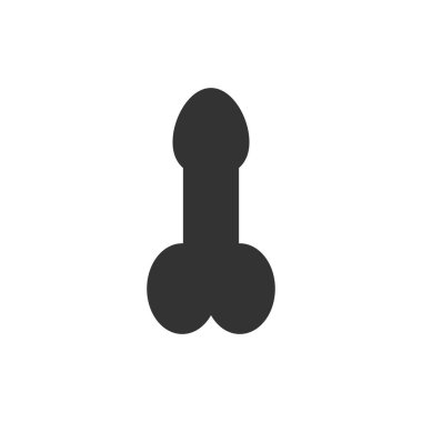 Vector illustration, flat design penis icon clipart