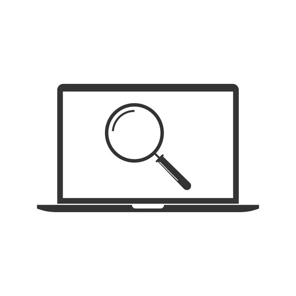 Laptop Computer Icon Vector Illustration Flat Design — Stock Vector