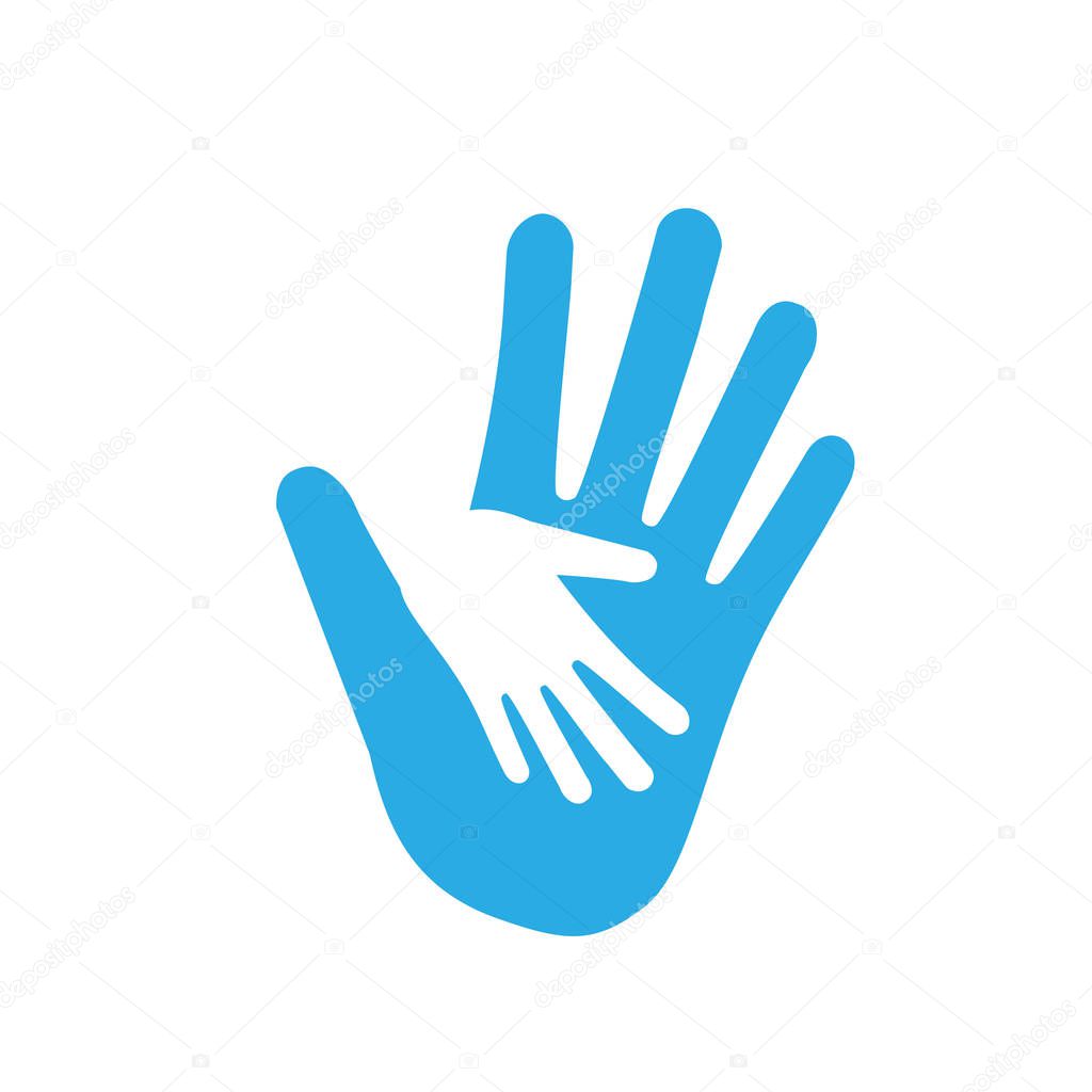 Hand, charity caring icon Vector flat