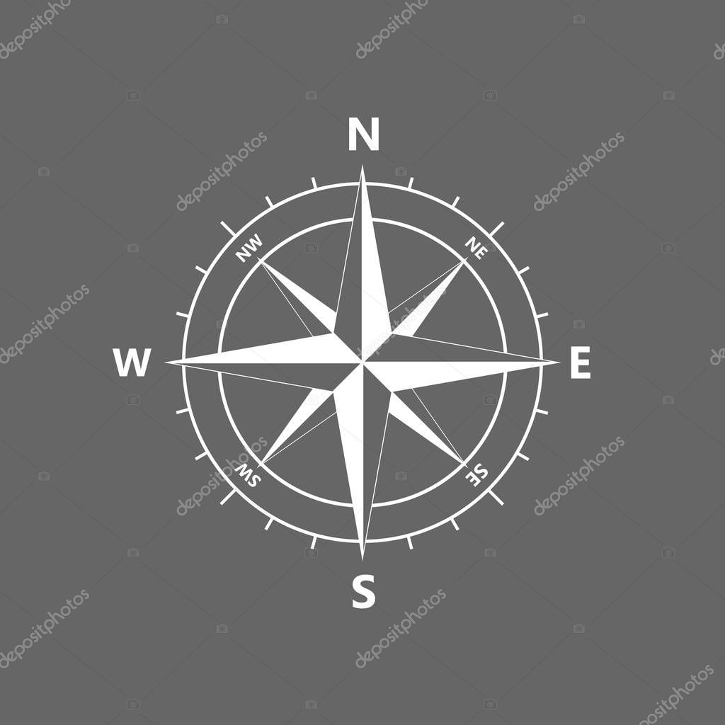 Flat vector icon compass icon