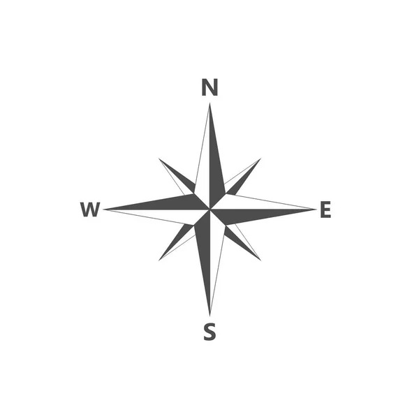Kompas, navigition ikonu. Vektorové ilustrace, plochý design. Vektorové ilustrace, plochý design. — Stockový vektor