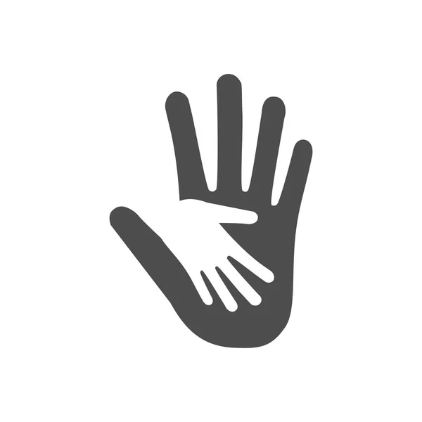 Hand, välgörenhet, omtänksam, ikonen. Vektorillustration, platt design. — Stock vektor