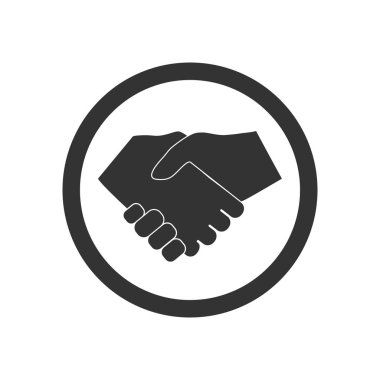 El, el sıkışma simgesi. Vektör çizim, düz tasarım.