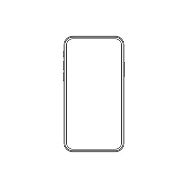 Cep telefonu, akıllı telefon simgesi. Vektör çizim, düz tasarım.
