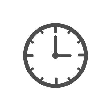 Saat, saat, alarm simgesi. Vektör çizim, düz tasarım.