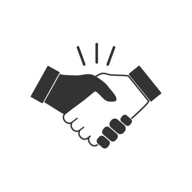 El, el sıkışma simgesi. Vektör çizim, düz tasarım.