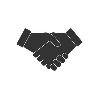 El, el sıkışma simgesi. Vektör çizim, düz tasarım.