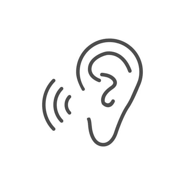 Ear hörsel ikonen. Vektorillustration, platt design. — Stock vektor