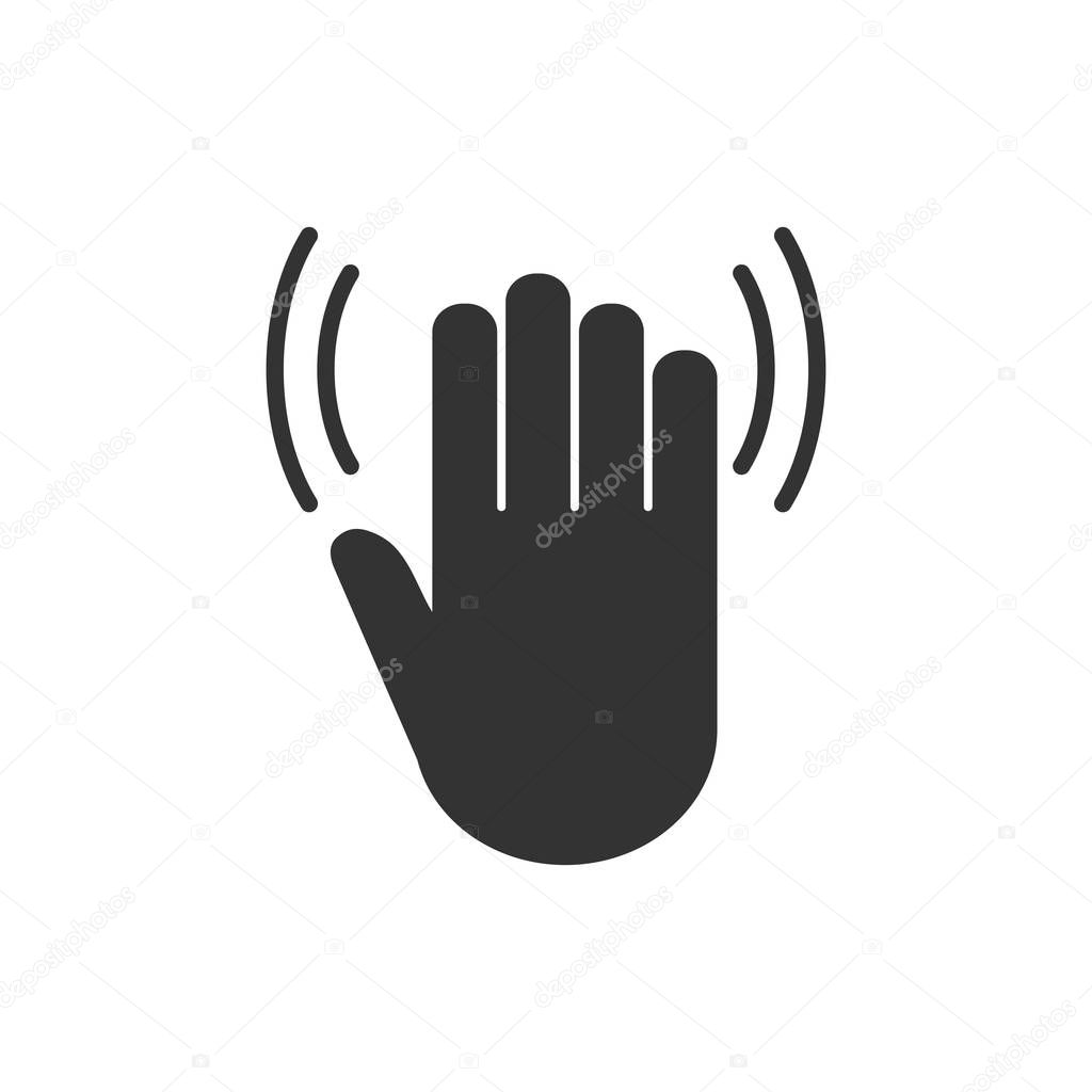 Hand wave, hello icon. Vector illustration, flat design.