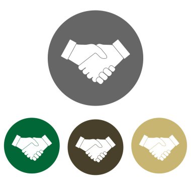 El, el sıkışma Icon set. Vektör çizim, düz tasarım.