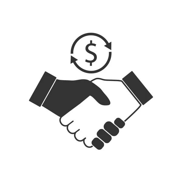 Business handshake icon. Vector illustration, flat design. — Stock Vector