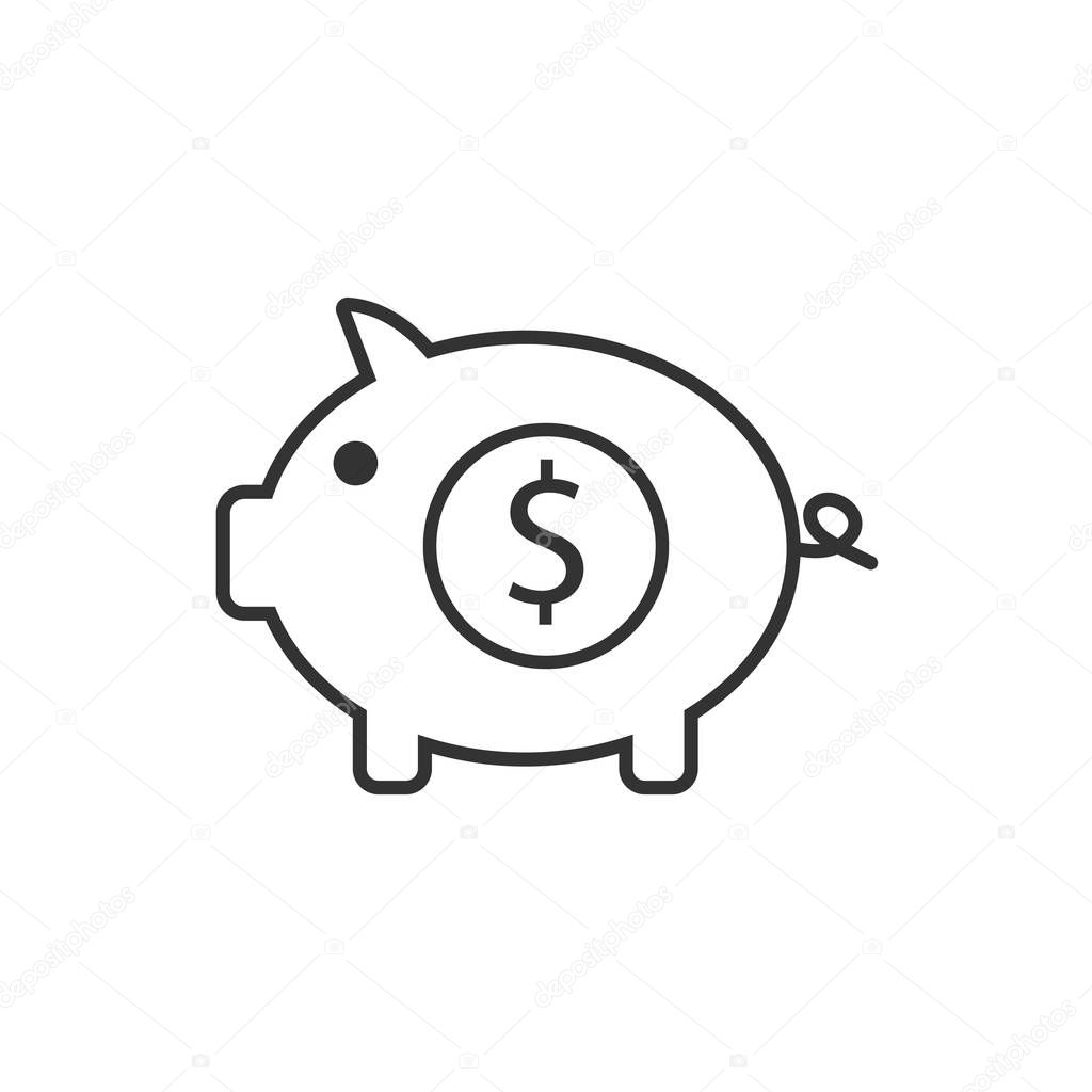 Bank, finance money pig saving icon