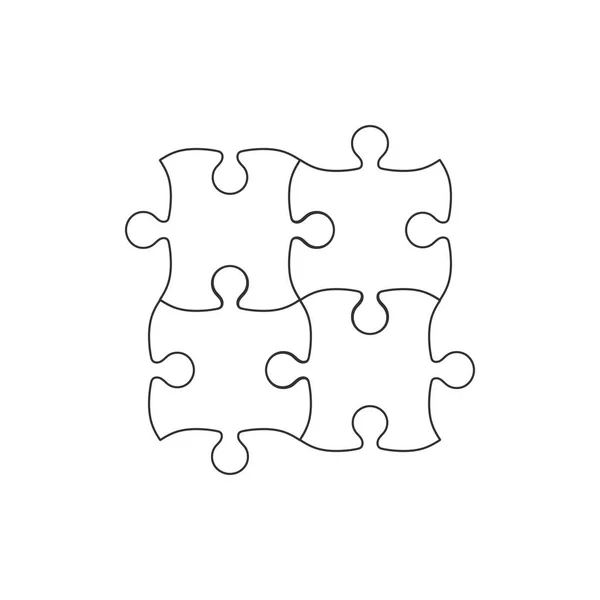 Simple icône de puzzle. Illustration vectorielle, design plat . — Image vectorielle