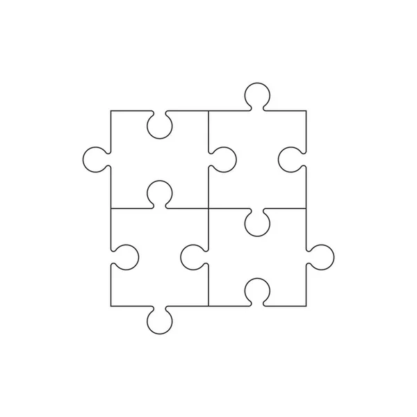 简单的拼图图标。向量例证, 平面设计. — 图库矢量图片