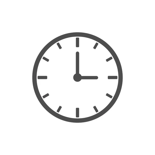 Relógio, hora, ícone de alarme. Ilustração vetorial, design plano . —  Vetores de Stock