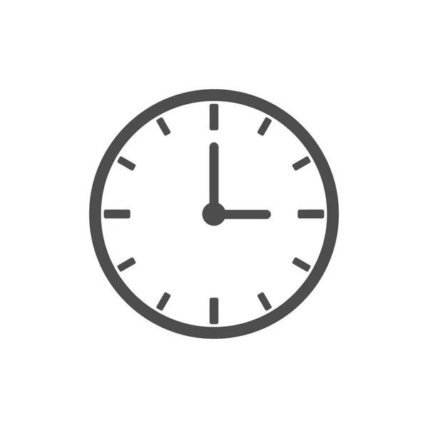 Reloj, hora, icono de alarma. Ilustración vectorial, diseño plano . — Archivo Imágenes Vectoriales