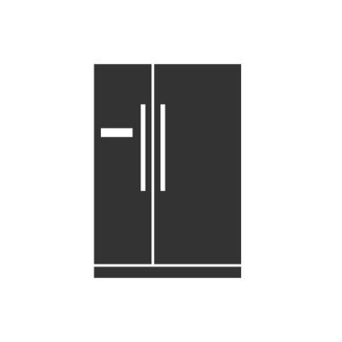 Dondurucu, buzdolabı simgesi. Vektör çizim, düz tasarım.