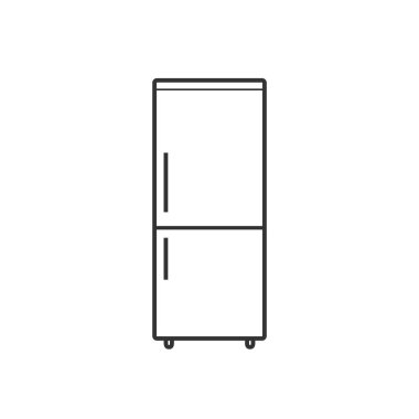 Dondurucu, buzdolabı simgesi. Vektör çizim, düz tasarım.