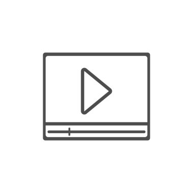 Video player simgesi. Vektör çizim, düz tasarım.
