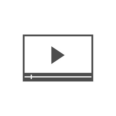 Video player simgesi. Vektör çizim, düz tasarım.