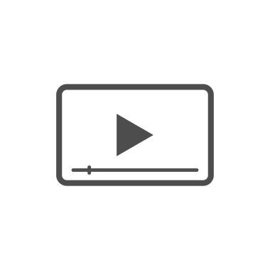 Video player simgesi. Vektör çizim, düz tasarım.