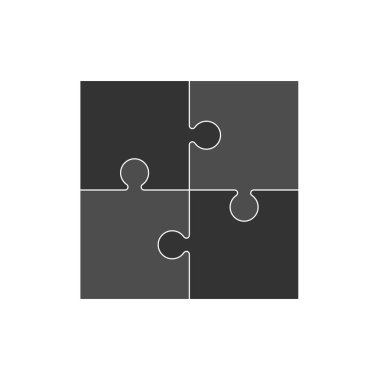 Basit bulmaca simgesi. Vektör çizim, düz tasarım.