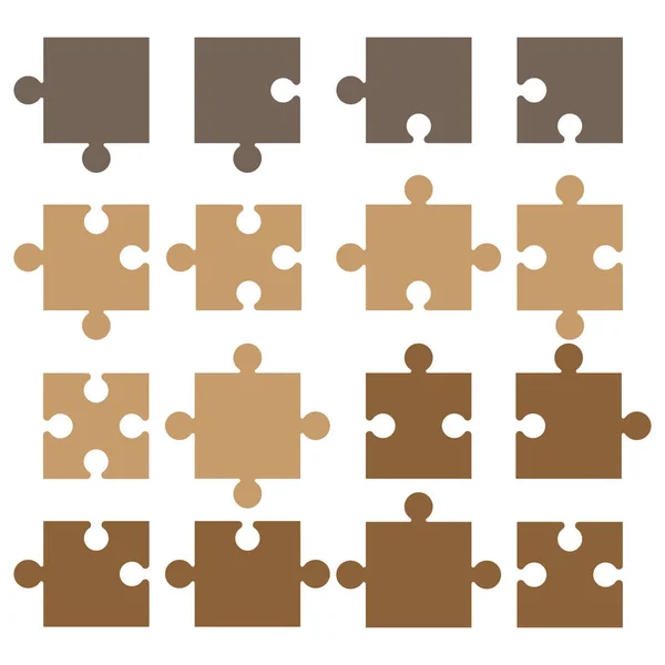 Jigsaw peças de quebra-cabeça ícone. Ilustração vetorial, design plano . — Vetor de Stock