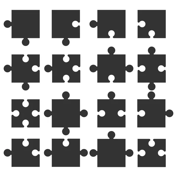 Jigsaw pieces puzzle icon. Vector illustration, flat design. — Stock Vector