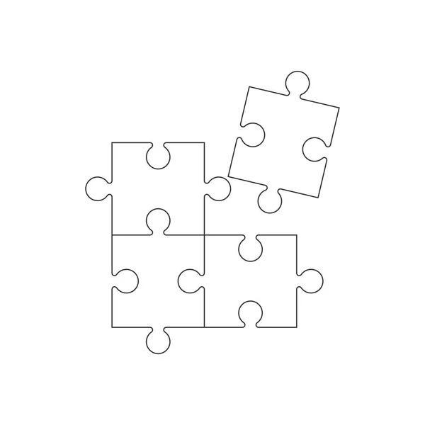 Egyszerű puzzle ikonra. Vektoros illusztráció, lapos kivitel. — Stock Vector