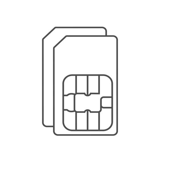 Icône double carte SIM. Illustration vectorielle, design plat . — Image vectorielle