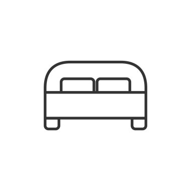 Yatak simgesi. Vektör çizim, düz tasarım. -Vektör