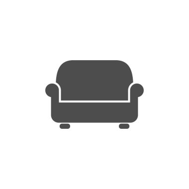 Kanepe simgesi. Vektör çizim, düz tasarım. -Vektör