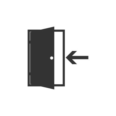 Açık kapı simgesi. Vektör çizim, düz tasarım. -Vektör