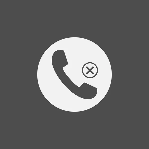 Telefon ikon, missat anropssignal, grått på vit bakgrund. Vektor illustration. — Stock vektor