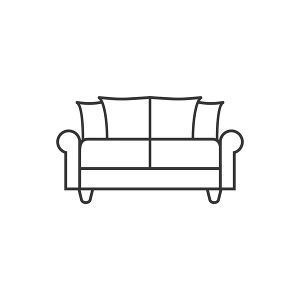 Sofa-Symbol. Vektor-Illustration, flaches Design. - Vektor — Stockvektor