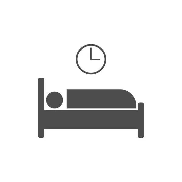 Icono de cama. Ilustración vectorial, diseño plano. - Vector — Vector de stock