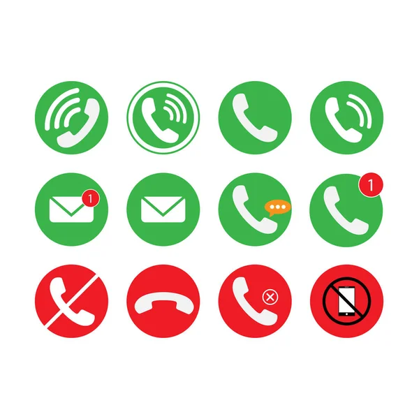 Mededeling van de telefoon, call, e-mailpictogram instellen. Vectorillustratie. — Stockvector