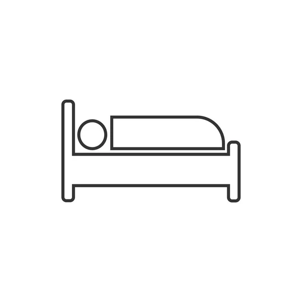 Icono de cama. Ilustración vectorial, diseño plano. - Vector — Archivo Imágenes Vectoriales