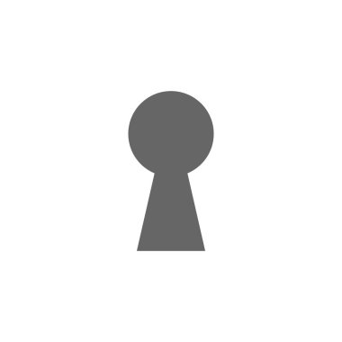 Anahtar deliği siluet simge. Vektör çizim, düz tasarım.