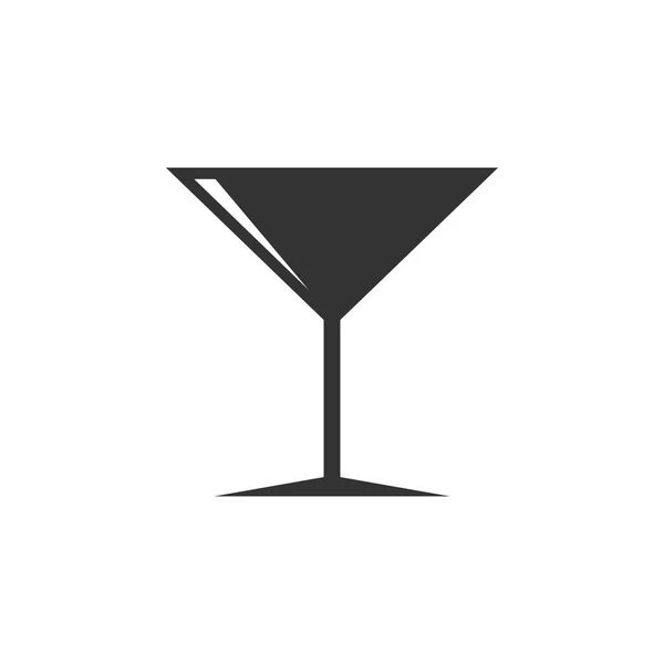 Cocktailglas-ikonen. Sommaren dricker tecken. Flammande symbol. Vektorillustration. Platt design. — Stock vektor