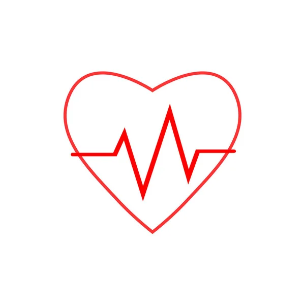 Cardio, cuore, icona del battito cardiaco. Illustrazione vettoriale, design piatto . — Vettoriale Stock