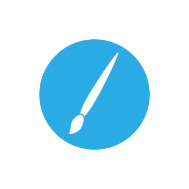 Boya fırça simgesi. Vektör çizim, düz tasarım.