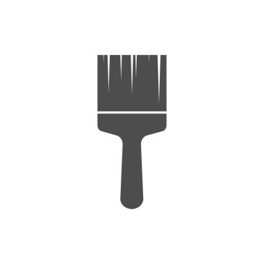 Boya fırça simgesi. Vektör çizim, düz tasarım.