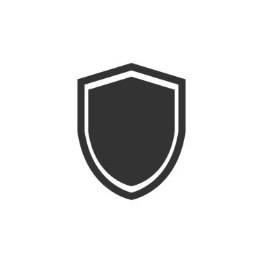 Kalkan kutsal kişilerin resmi. Koruma işareti. Vektör çizim, düz tasarım.