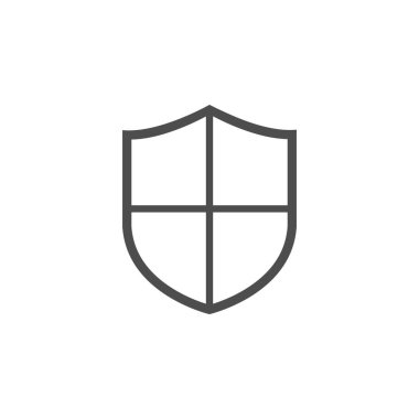 Kalkan kutsal kişilerin resmi. Koruma işareti. Vektör çizim, düz tasarım.