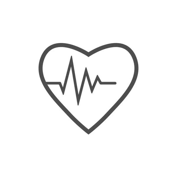 Cardio, corazón, icono del latido del corazón. Ilustración vectorial, diseño plano . — Vector de stock