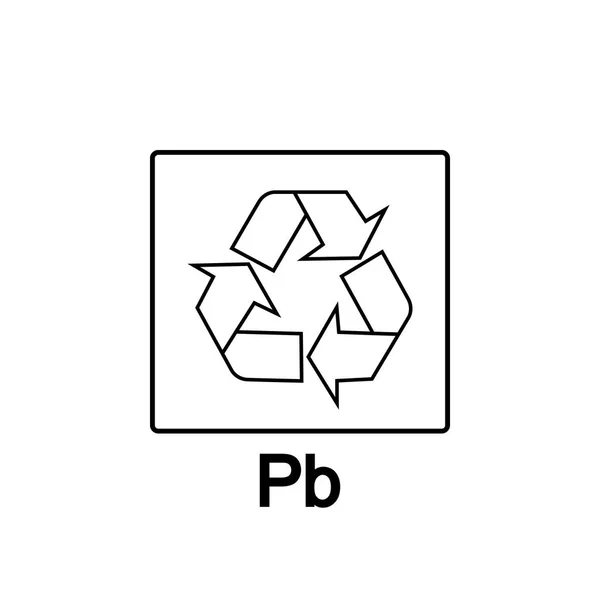 Batterie-Recycling, Blei-Säure-Batterie, Vektorillustration, Schild. — Stockvektor